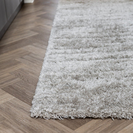 Hoogpolig loper vloerkleed Fender wit/creme