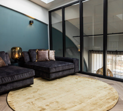 Rond Vloerkleed Felva Viscose Silk Goud