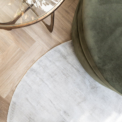 Rond Vloerkleed Felva Viscose Silk Silver