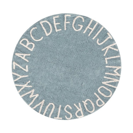 Wasbare vloerkleden - Lorena Canals wasbaar vloerkleed ABC Naturel Vintage Blauw - Vloerkledenloods