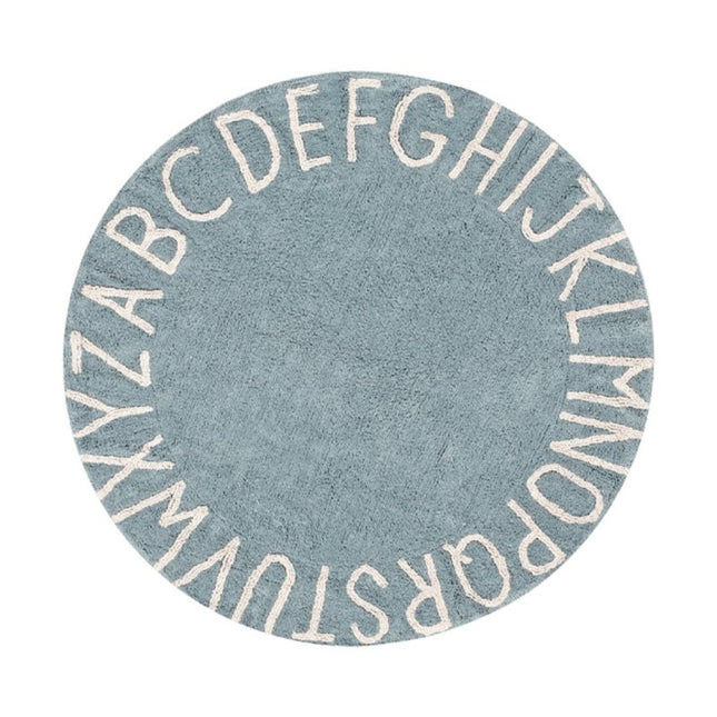 Wasbare vloerkleden - Lorena Canals wasbaar vloerkleed ABC Naturel Vintage Blauw - Vloerkledenloods