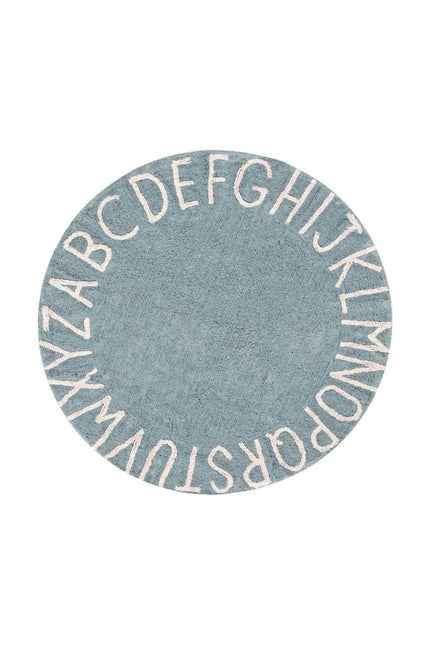 Wasbare vloerkleden - Lorena Canals wasbaar vloerkleed ABC Naturel Vintage Blauw - Vloerkledenloods