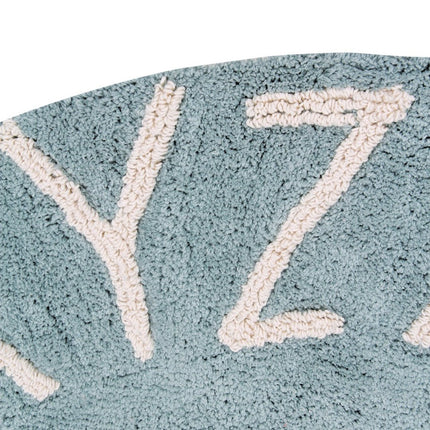 Wasbare vloerkleden - Lorena Canals wasbaar vloerkleed ABC Naturel Vintage Blauw - Vloerkledenloods