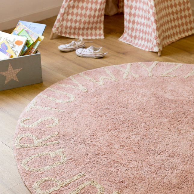 Wasbare vloerkleden - Lorena Canals wasbaar vloerkleed ABC Naturel Vintage Nude - Vloerkledenloods