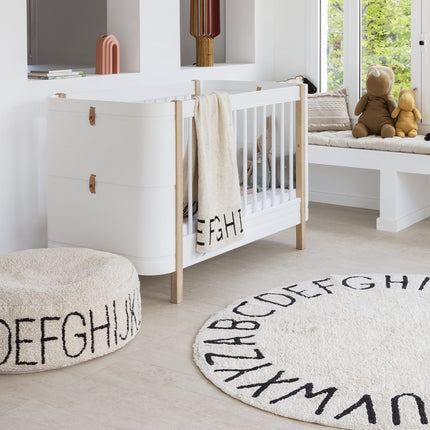 Wasbare vloerkleden - Lorena Canals wasbaar vloerkleed ABC Naturel Zwart - Vloerkledenloods