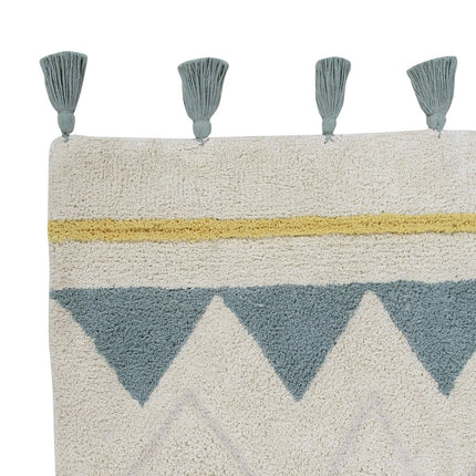 Wasbare vloerkleden - Lorena Canals wasbaar vloerkleed Azteca Vintage Blauw - Vloerkledenloods