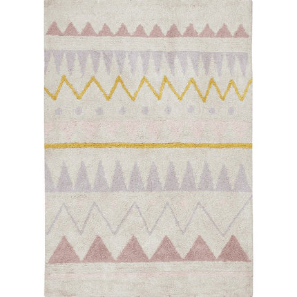 Wasbare vloerkleden - Lorena Canals wasbaar vloerkleed Azteca Vintage Nude - Vloerkledenloods