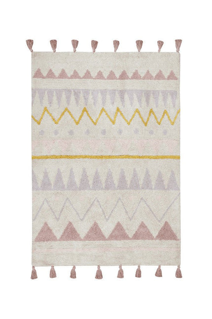 Wasbare vloerkleden - Lorena Canals wasbaar vloerkleed Azteca Vintage Nude - Vloerkledenloods