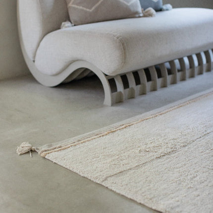 Wasbare vloerkleden - Lorena Canals wasbaar vloerkleed Bloom Naturel - Vloerkledenloods