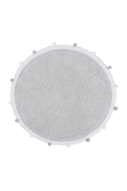 Wasbare vloerkleden - Lorena Canals wasbaar vloerkleed Bubbly Licht Grijs - Wit - Vloerkledenloods