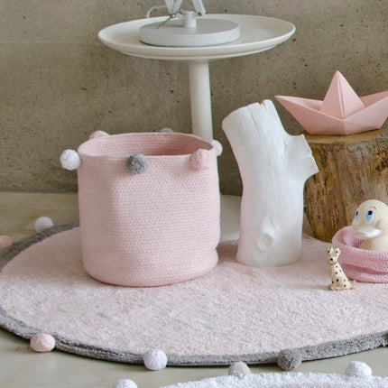 Wasbare vloerkleden - Lorena Canals wasbaar vloerkleed Bubbly Soft Roze - Grijs - Vloerkledenloods
