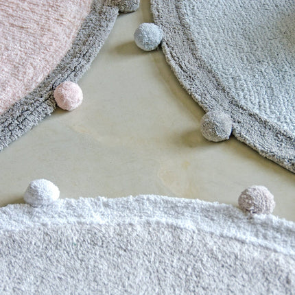 Wasbare vloerkleden - Lorena Canals wasbaar vloerkleed Bubbly Soft Roze - Grijs - Vloerkledenloods