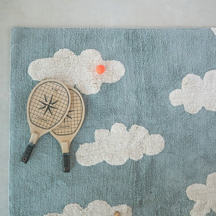 Wasbare vloerkleden - Lorena Canals wasbaar vloerkleed Clouds Vintage Blauw - Vloerkledenloods