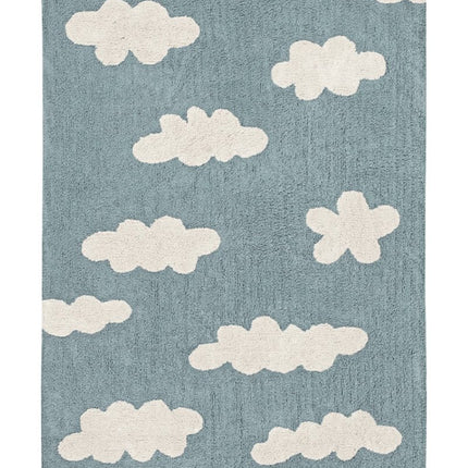 Wasbare vloerkleden - Lorena Canals wasbaar vloerkleed Clouds Vintage Blauw - Vloerkledenloods