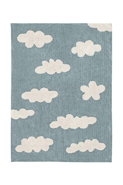 Wasbare vloerkleden - Lorena Canals wasbaar vloerkleed Clouds Vintage Blauw - Vloerkledenloods