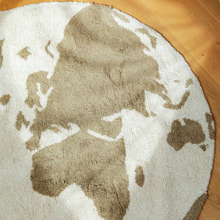 Wasbare vloerkleden - Lorena Canals wasbaar vloerkleed Cycled World Map - Vloerkledenloods
