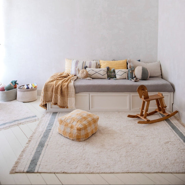 Wasbare vloerkleden - Lorena Canals wasbaar vloerkleed Gastro Vintage Blauw - Vloerkledenloods
