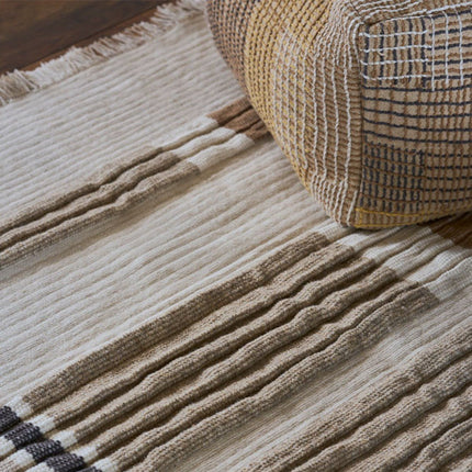 Wasbare vloerkleden - Lorena Canals wasbaar vloerkleed Handloom Columns Naturel - Vloerkledenloods
