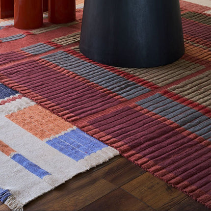 Wasbare vloerkleden - Lorena Canals wasbaar vloerkleed Handloom Columns Sienna - Vloerkledenloods
