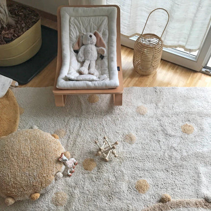 Wasbare vloerkleden - Lorena Canals wasbaar vloerkleed Hippy Dots Honing - Vloerkledenloods