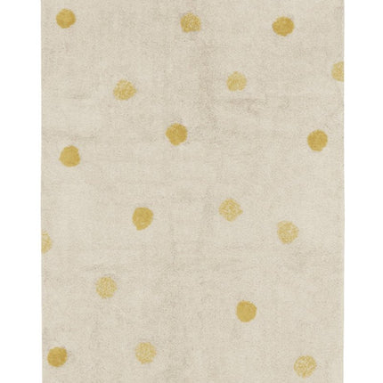 Wasbare vloerkleden - Lorena Canals wasbaar vloerkleed Hippy Dots Honing - Vloerkledenloods