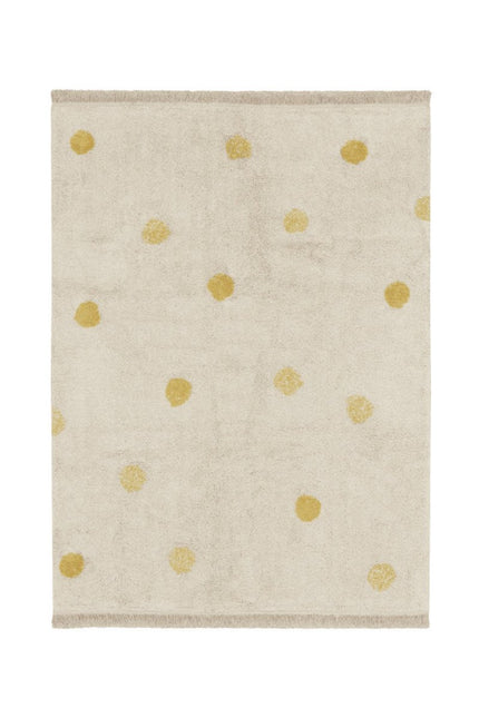 Wasbare vloerkleden - Lorena Canals wasbaar vloerkleed Hippy Dots Honing - Vloerkledenloods