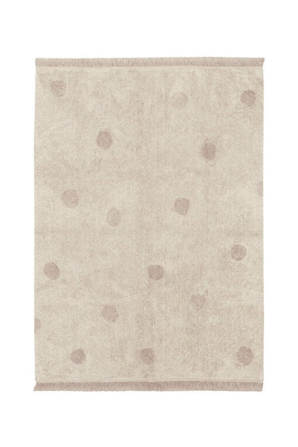 Wasbare vloerkleden - Lorena Canals wasbaar vloerkleed Hippy Dots Vintage Nude - Vloerkledenloods