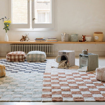 Wasbare vloerkleden - Lorena Canals wasbaar vloerkleed Kitchen Tiles Blauw Salie - Vloerkledenloods
