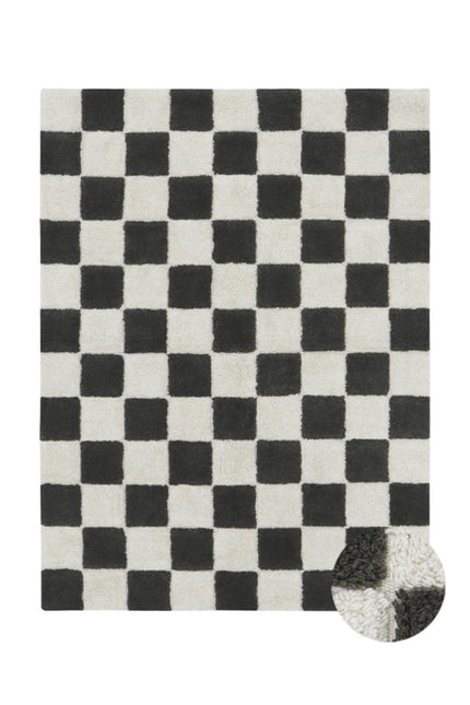 Wasbare vloerkleden - Lorena Canals wasbaar vloerkleed Kitchen Tiles Dark Grijs - Vloerkledenloods