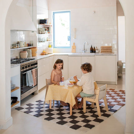 Wasbare vloerkleden - Lorena Canals wasbaar vloerkleed Kitchen Tiles Dark Grijs - Vloerkledenloods