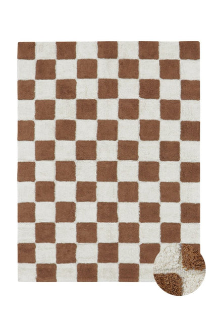 Wasbare vloerkleden - Lorena Canals wasbaar vloerkleed Kitchen Tiles Toffee - Vloerkledenloods