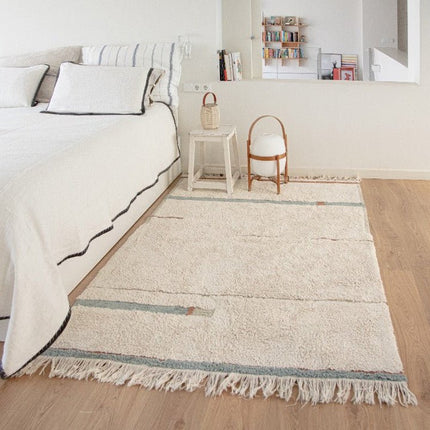 Wasbare vloerkleden - Lorena Canals wasbaar vloerkleed Lanes Vintage Blauw - Vloerkledenloods