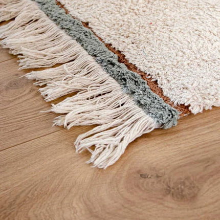 Wasbare vloerkleden - Lorena Canals wasbaar vloerkleed Lanes Vintage Blauw - Vloerkledenloods