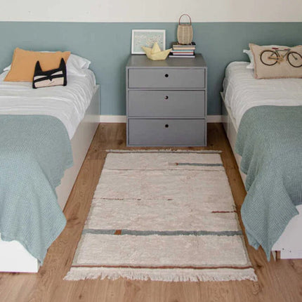 Wasbare vloerkleden - Lorena Canals wasbaar vloerkleed Lanes Vintage Blauw - Vloerkledenloods