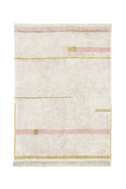 Wasbare vloerkleden - Lorena Canals wasbaar vloerkleed Lanes Vintage Nude - Vloerkledenloods