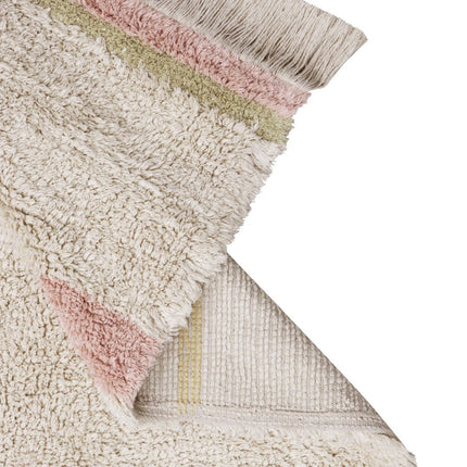 Wasbare vloerkleden - Lorena Canals wasbaar vloerkleed Lanes Vintage Nude - Vloerkledenloods