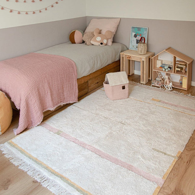 Wasbare vloerkleden - Lorena Canals wasbaar vloerkleed Lanes Vintage Nude - Vloerkledenloods