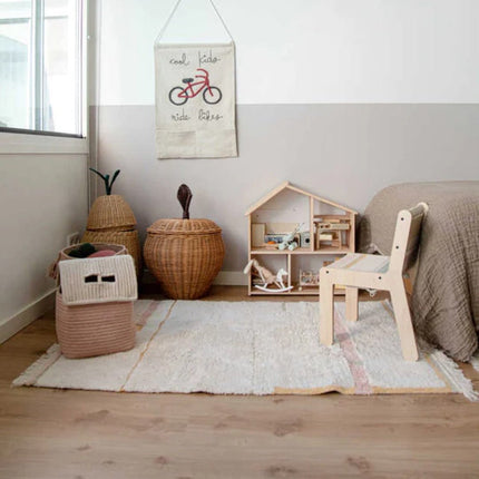 Wasbare vloerkleden - Lorena Canals wasbaar vloerkleed Lanes Vintage Nude - Vloerkledenloods