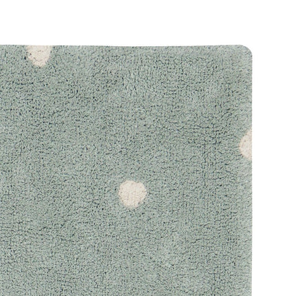 Wasbare vloerkleden - Lorena Canals wasbaar vloerkleed Mini Dot Blauw Salie - Vloerkledenloods
