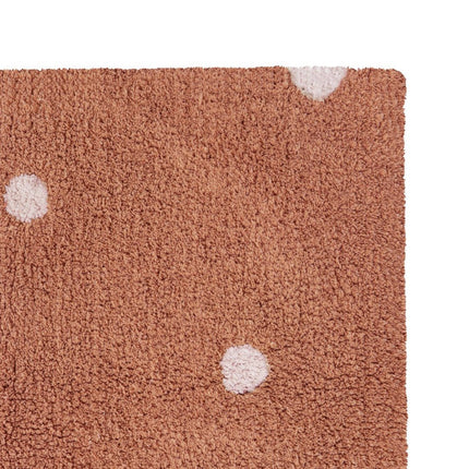 Wasbare vloerkleden - Lorena Canals wasbaar vloerkleed Mini Dot Chestnut - Vloerkledenloods