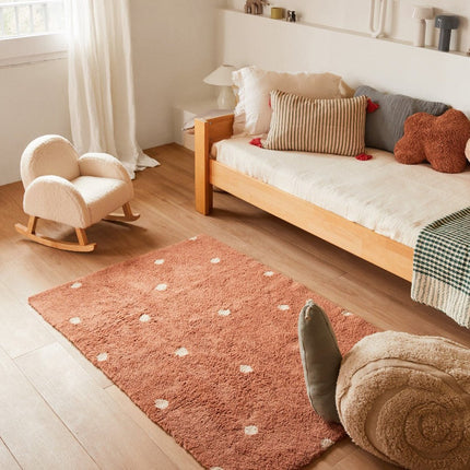 Wasbare vloerkleden - Lorena Canals wasbaar vloerkleed Mini Dot Chestnut - Vloerkledenloods