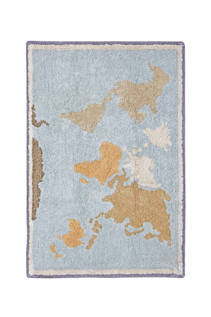 Wasbare vloerkleden - Lorena Canals wasbaar vloerkleed Mini Worldmap - Vloerkledenloods