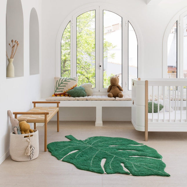 Wasbare vloerkleden - Lorena Canals wasbaar vloerkleed Monstera Leaf - Vloerkledenloods