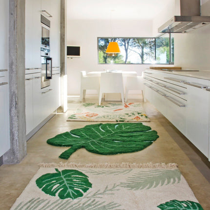 Wasbare vloerkleden - Lorena Canals wasbaar vloerkleed Monstera Leaf - Vloerkledenloods