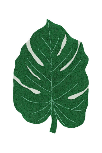 Wasbare vloerkleden - Lorena Canals wasbaar vloerkleed Monstera Leaf - Vloerkledenloods