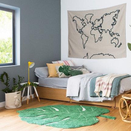 Wasbare vloerkleden - Lorena Canals wasbaar vloerkleed Monstera Leaf - Vloerkledenloods