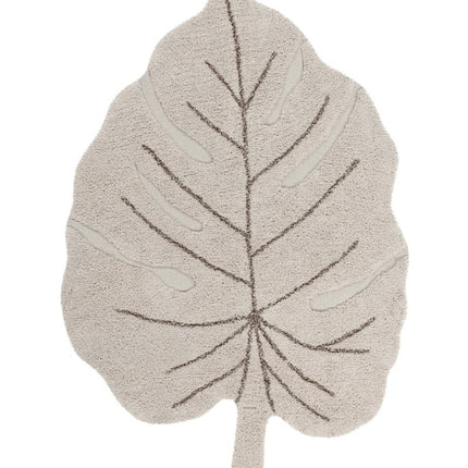 Wasbare vloerkleden - Lorena Canals wasbaar vloerkleed Monstera Naturel - Vloerkledenloods