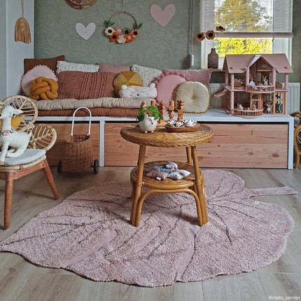 Wasbare vloerkleden - Lorena Canals wasbaar vloerkleed Monstera Vintage Nude - Vloerkledenloods