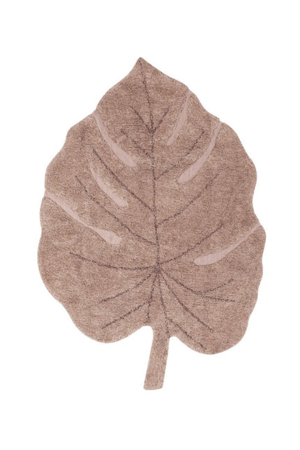Wasbare vloerkleden - Lorena Canals wasbaar vloerkleed Monstera Vintage Nude - Vloerkledenloods