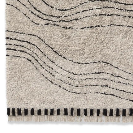 Wasbare vloerkleden - Lorena Canals wasbaar vloerkleed Musical Notes Natural Black - Vloerkledenloods